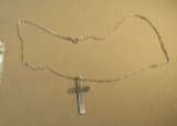 Sterling cross necklace on 20
