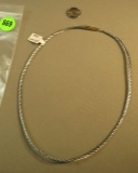 stainless steel necklace w/14K - yg- clasp