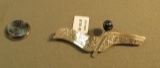 lapel pin - sterling w/dyed pearl