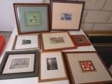 7 mixed framed small prints