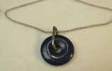 Lapis donut w/sterling bail & 20