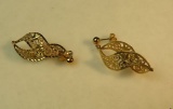 14K -yg- twist dangle post earrings 3 grams of gold (estate jewelry)