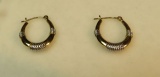 Gold tone snap bar hoop earrings (estate jewelry)