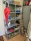 steel utility shelf unit with cleaning supplies 33