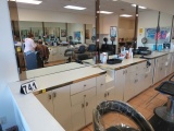 salon work stations with drawers, and cabinet doors.  Each station is 60