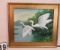 Framed Oil on Canvas  2 White Egerts  26 1/4