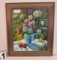 Framed Oil on Canvas  Wild Rose Bouquet  30 1/4
