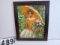Framed Oil on Canvas  Lady with Parasol & Flowers  24
