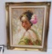 Framed Oil on Canvas  Girl with Flower in Hair  25