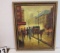 Framed Oil on Canvas  City Scene by Amis  27 1/2