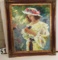 Framed Oil on Canvas  Lady in Yellow  37