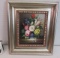 Framed Oil on Canvas  Flowers  16 3/4