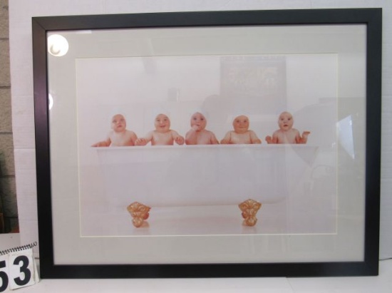 Framed Print  Babies in Tub  30" x 39"