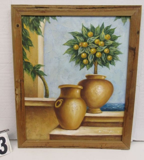 Framed Oil on Canvas  Fruit & Urns  27" x 22 1/4"