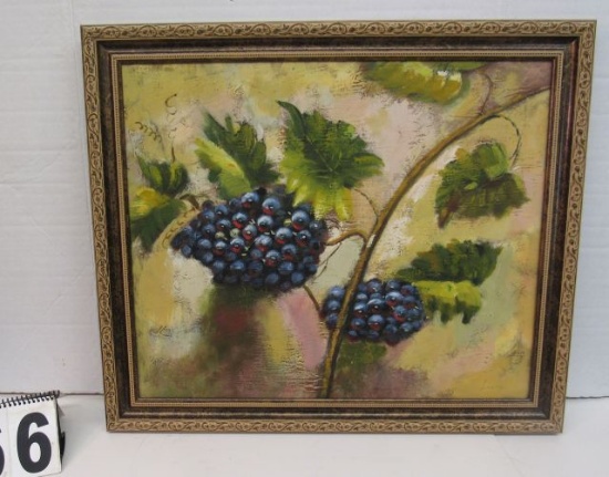 Framed Oil on Canvas  Grapes  23 1/2" x 27 3/4"