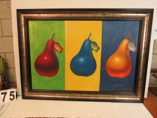 Framed Oil on Canvas  Pears by Tyler  30 1/4" x 42 1/2"