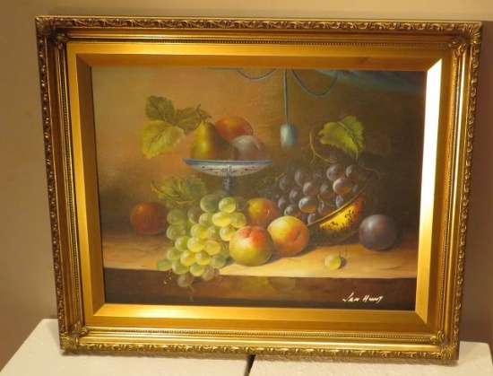 Framed Oil on Canvas  Fruit Still Life II by Jan Hunt  16" x 20"