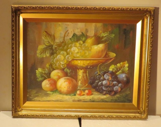 Framed Oil on Canvas  Still Life  16" x 20"