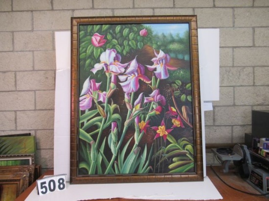Framed Oil on Canvas  Iris  53" x 41"