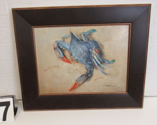 Framed Print on Canvas  Blue Crab I  18" x 22"