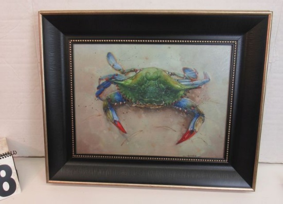 Framed Print on Canvas  Blue Crab II  18" x 22"