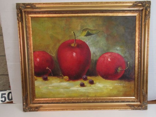 Framed Oil on Canvas  Apples  31" x 37"