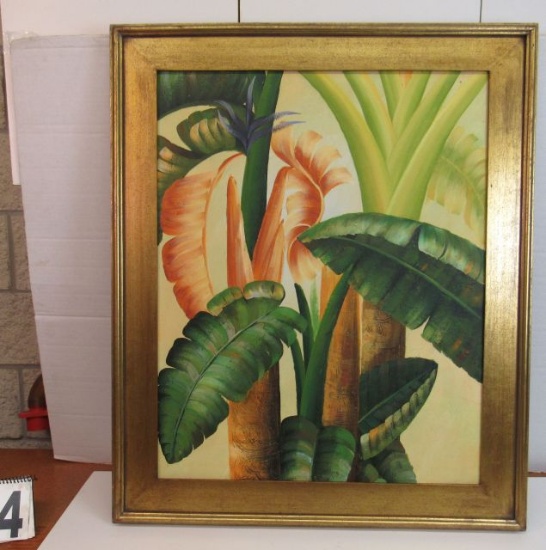 Framed Oil on Canvas  Palm Leaves  36 1/2" x 30 1/2"