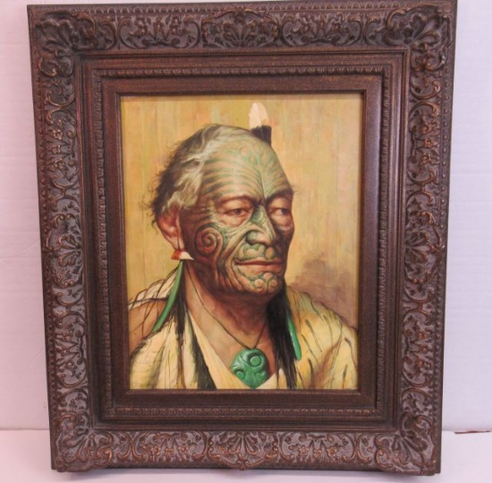 Framed Print on Canvas  Mauri Indian  30 1/2" x 26 1/2"