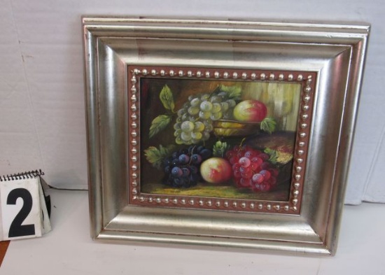 Framed Oil on Canvas  Fruit  14 3/4" x 16 3/4"