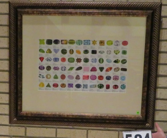 Framed Precious Stones Chart  36" x 30"