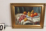 Framed Oil on Canvas  Still Life Fruit on Table  16