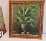 Framed Oil on Canvas  Potted Plant by Tycus  31