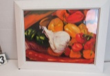 Framed Signed Print  Garlic & PeppersII by Linda Amundsen  24