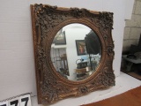 Ornately framed circle Mirror  frame size 26