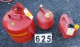 4 gallon safety gas can plus 2 smaller plastic gas cans