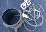 bucket on casters with heavy duty cord and pig tails