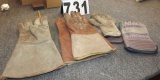 Group of 4 Pair Leather Work Gloves