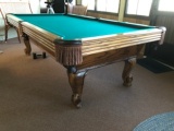 Olhausen Regulation slate pool table with wall rack, sticks, balls, chalk all inimmaculate conditon