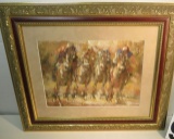 framed print Horse Races 19 x 23 T Gardner