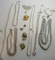 mixed faux pearl jewelry - 7 necklaces, 6 brooches, 2 pins, 2 bracelets