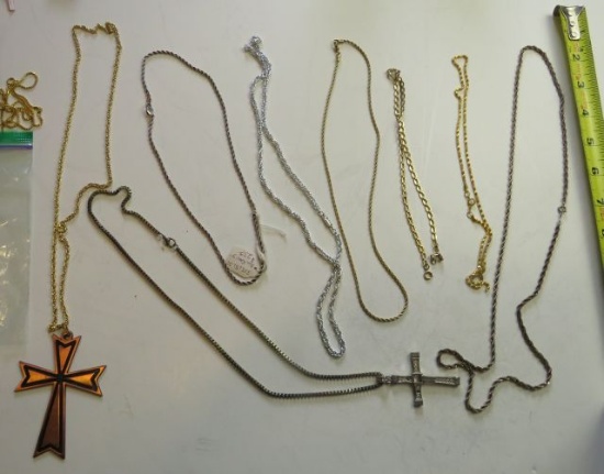mixed chain necklaces group of 9