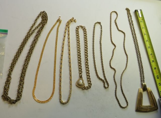 7 mixed chain necklaces