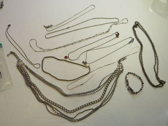 4 necklaces 3 bracelets