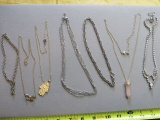 group of 7 mixed chain necklaces