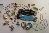 mixed jeweltyitems, necklaces, earrings, bracelets, pins