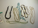 group of 7mixed faux pearl and beaded necklaces