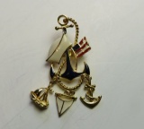sailor brooch with porcelain inlay
