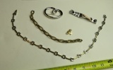 necklace, 2 bracelets, 2 pins