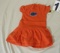 orange baby girl dress with built in bottom Gator head logo ( (4) 0 to 3 (4) 3 to 6 (2) 6 to 9 (4) 1