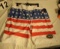 size XXL Swim shorts American Flag Gator Logo with rear pocket